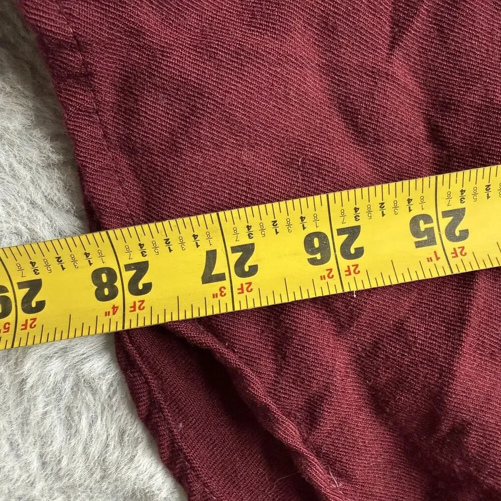 FILSON 100% WOOL RED BURGUNDY BUTTON UP LONG SLEEVE SHIRT SMALL